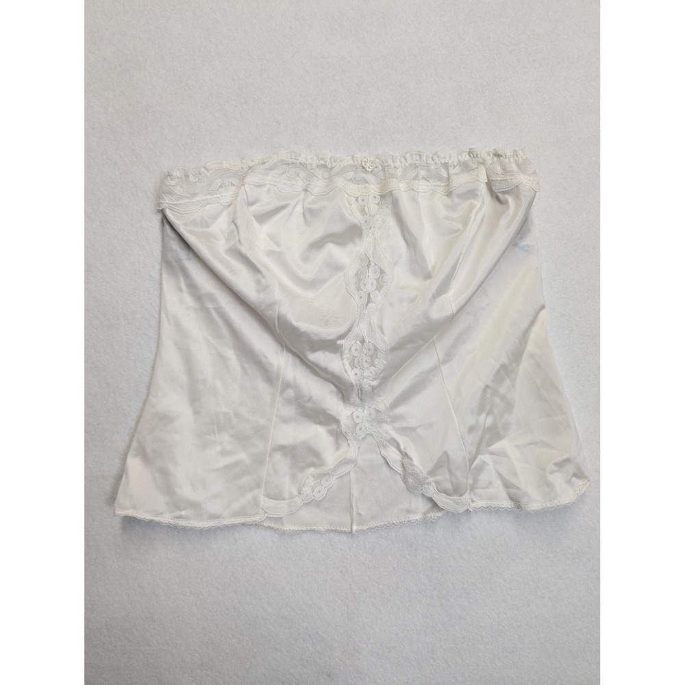 Warners Womens Frostings Camisole Sz 34 Vintage Lace Trim Strapless Ivory